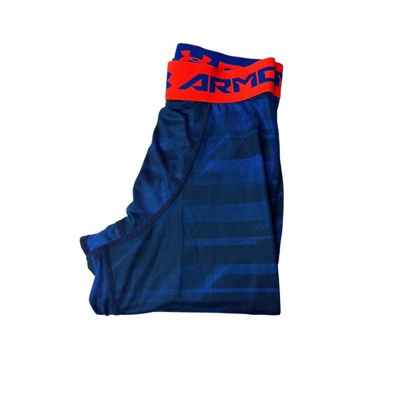 5-81 UNDER ARMOUR Men's Compression Pants Striped Blue Small - Picture 6 of 6